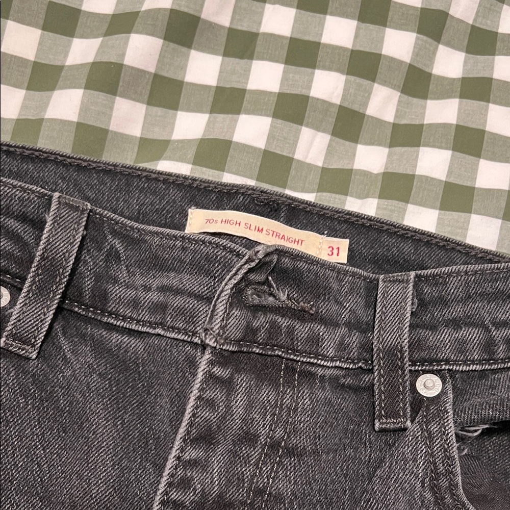 Light wash black High Slim Straight Jeans